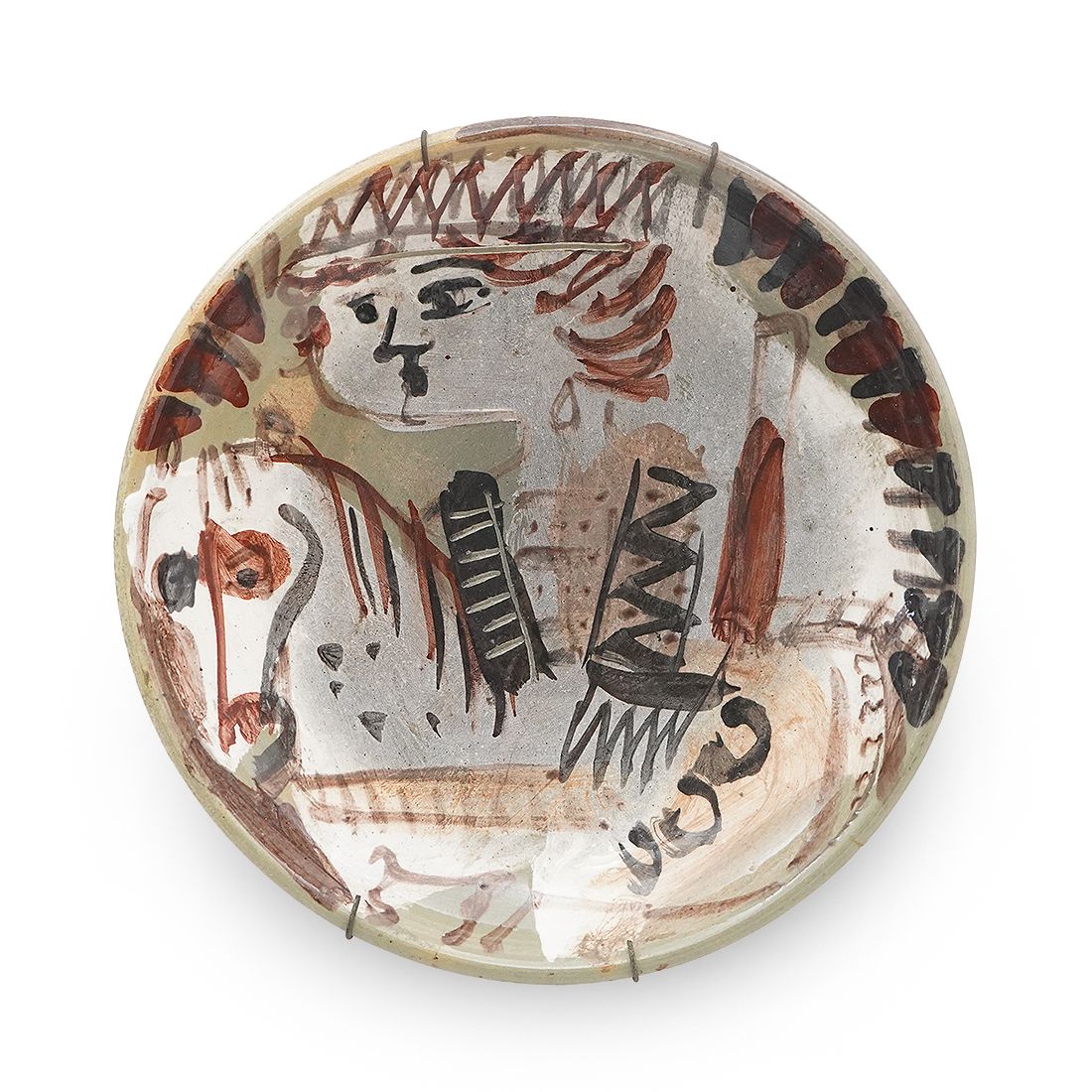 Emanuele Luzzati, “Knight” Ceramic Plate For Pozzo Garitta Of Albisola
