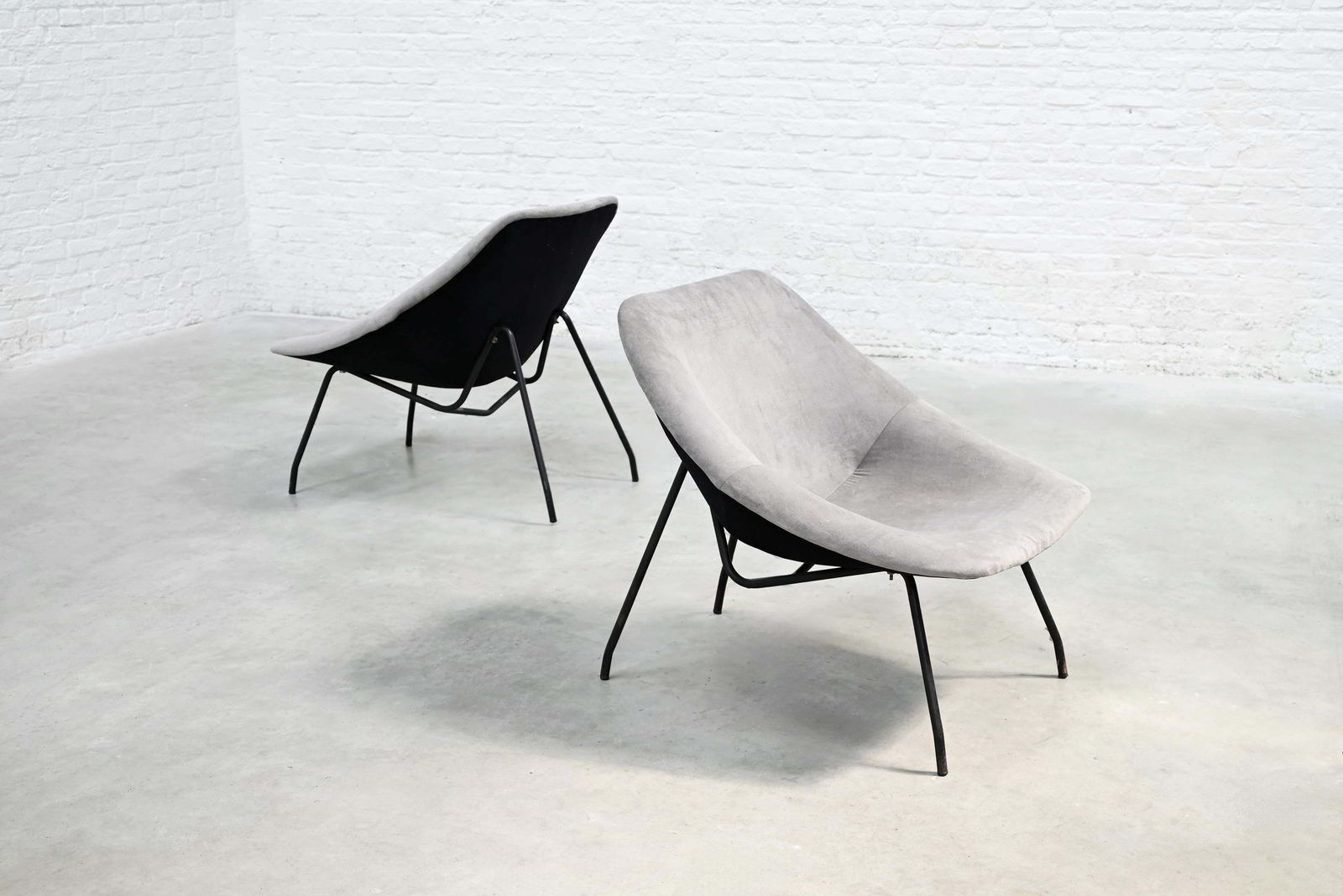 Pair Of 1950's Modernist Lounge Chairs By Gar, France photo Furniture