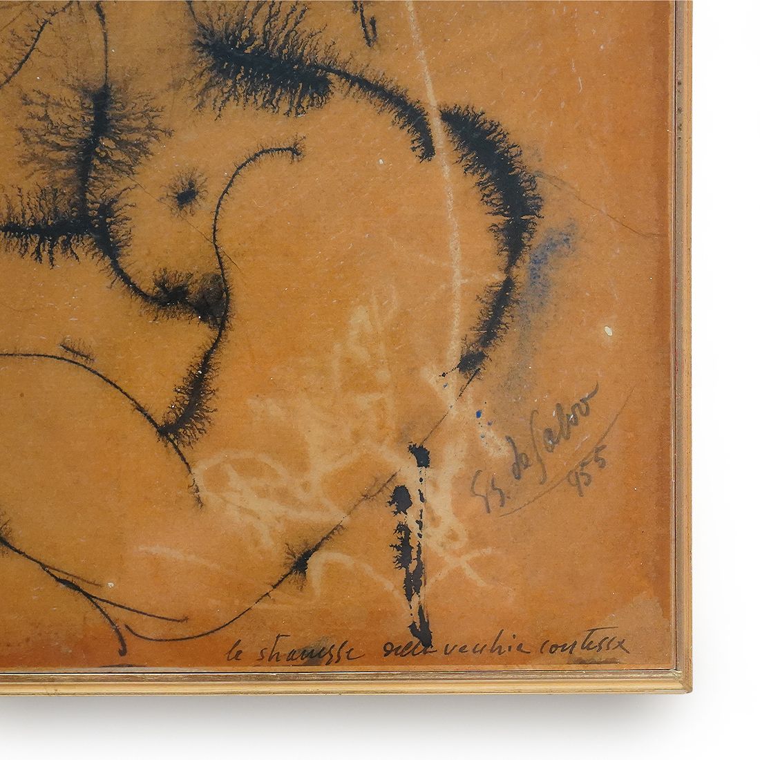 Giovanni Battista De Salvo, Ink On Masonite, 1950s photo buy