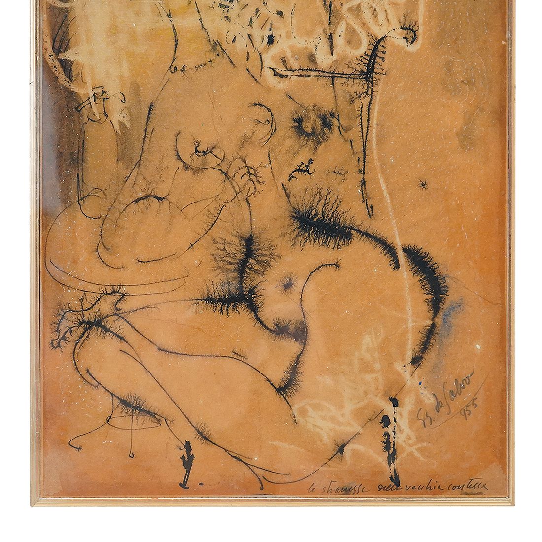 photo for sale Giovanni Battista De Salvo, Ink On Masonite, 1950s