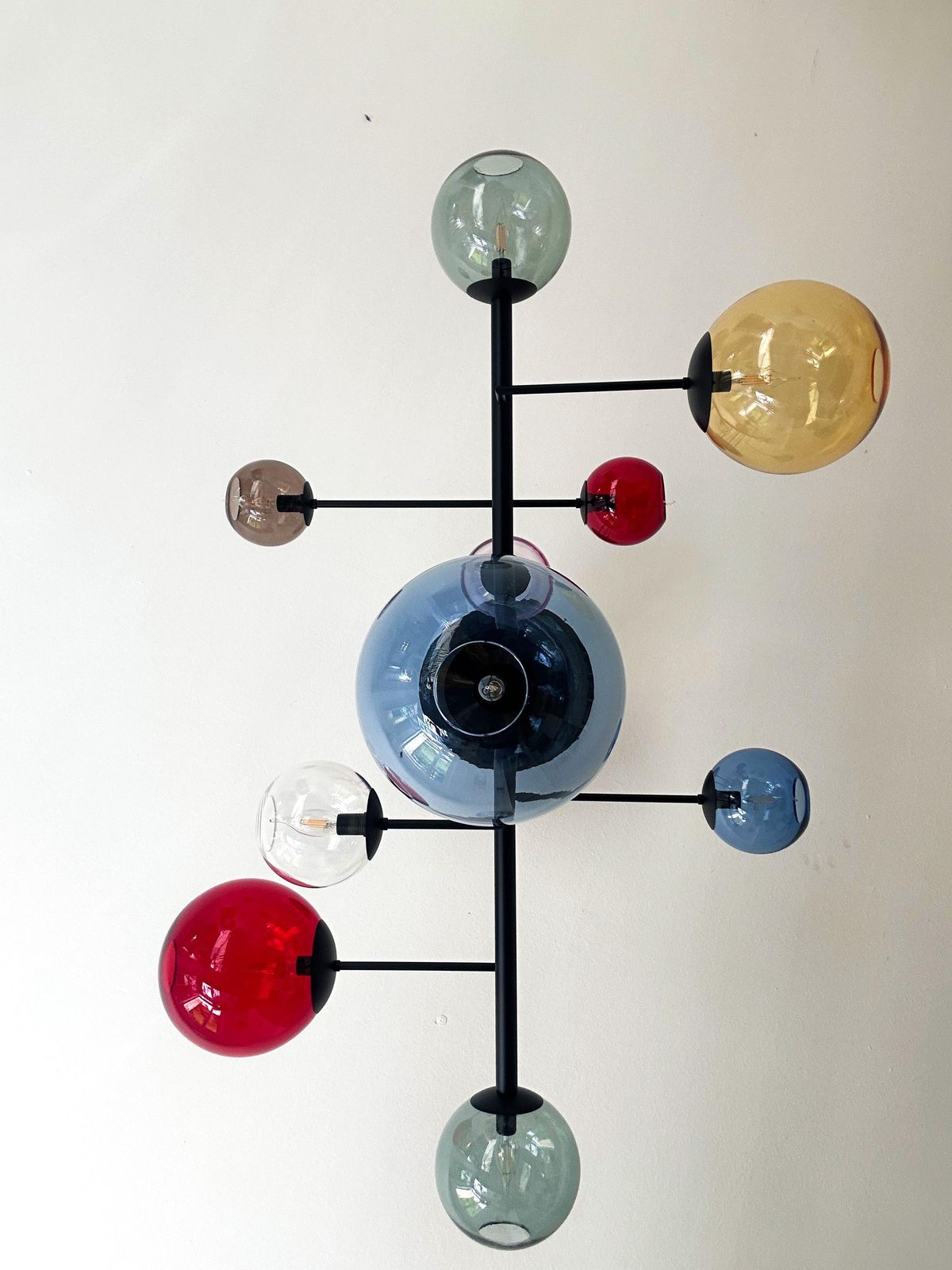 Contemporary Multicolor Spheres Murano Glass Sputnik Chandelier By Simoeng