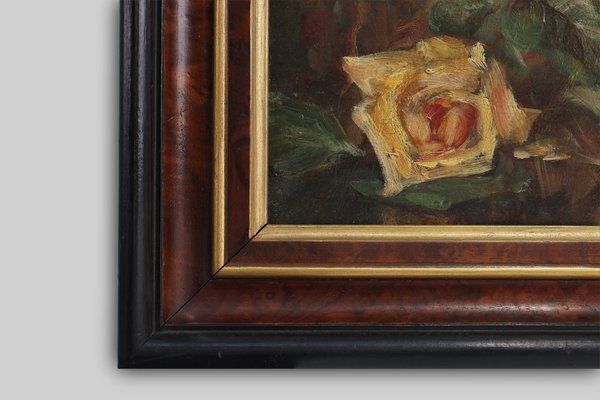 French Artist, Still Life Of A Vase With Flowers, 1940s, Oil On Canvas, Framed photo 863.0