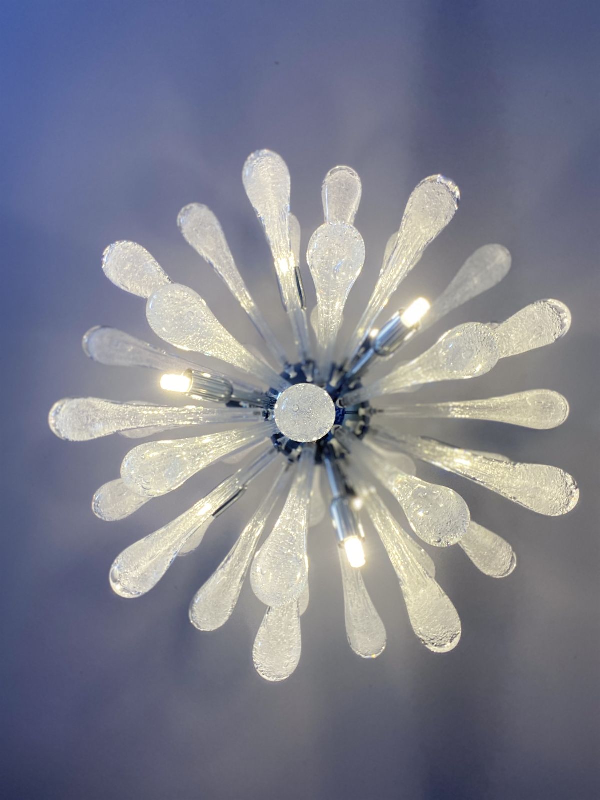 Contemporary Pulegoso “Drops” Murano Glass Sputnik Chandelier photo furniture