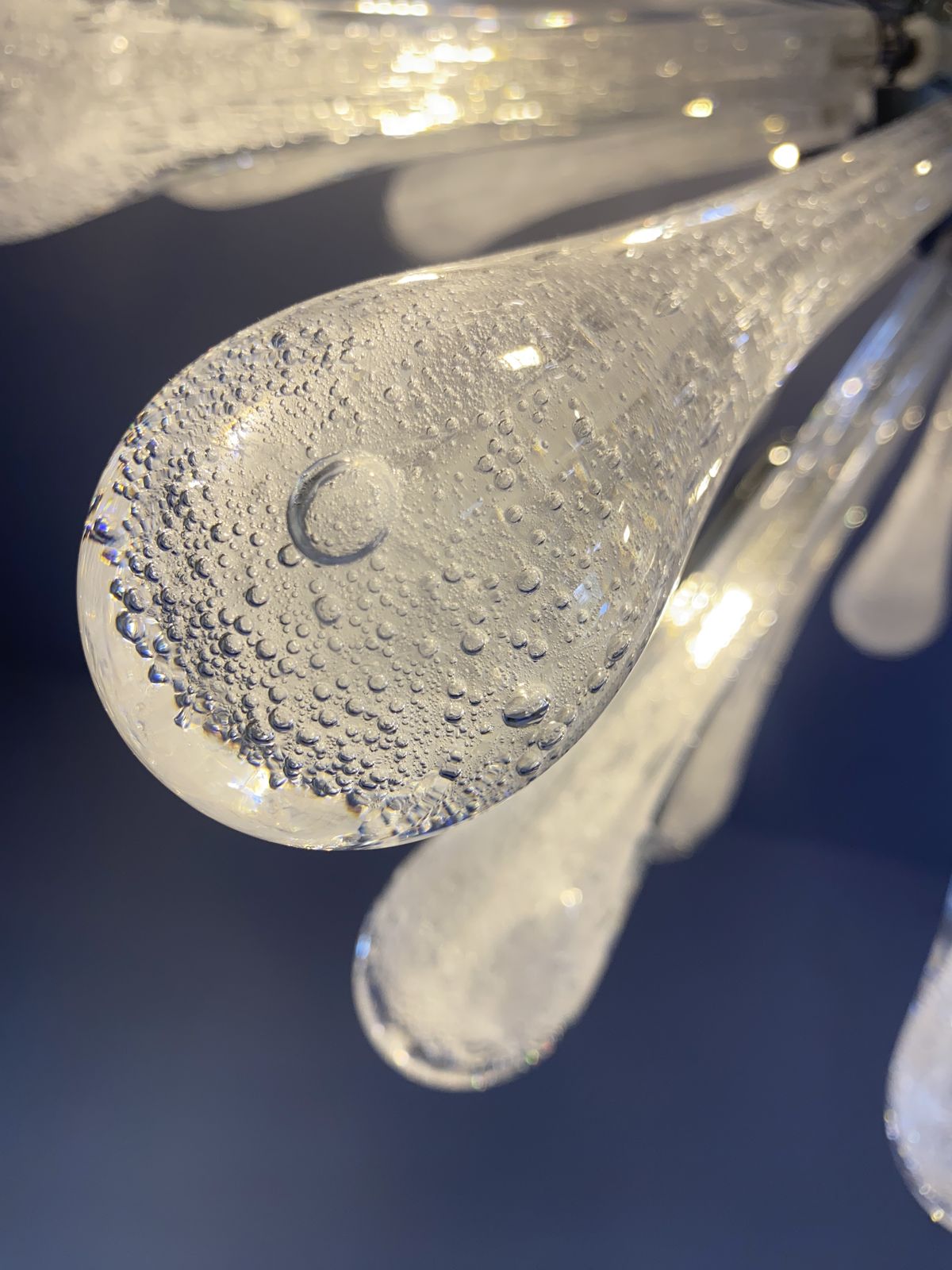 Contemporary Pulegoso “Drops” Murano Glass Sputnik Chandelier photo Lighting