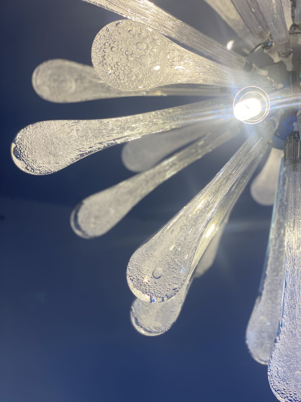 Contemporary Pulegoso “Drops” Murano Glass Sputnik Chandelier photo vinterior