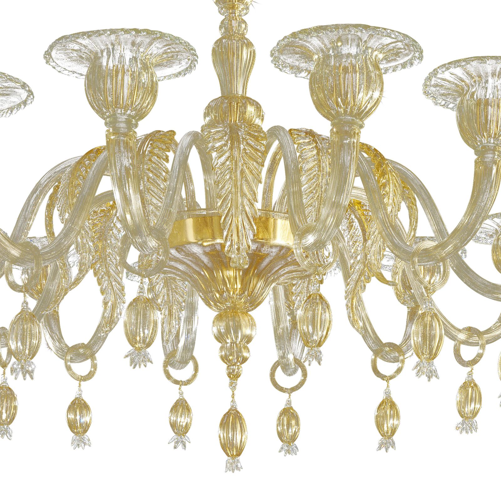 Venetian Gold Chandelier With Big Leaves photo furniture