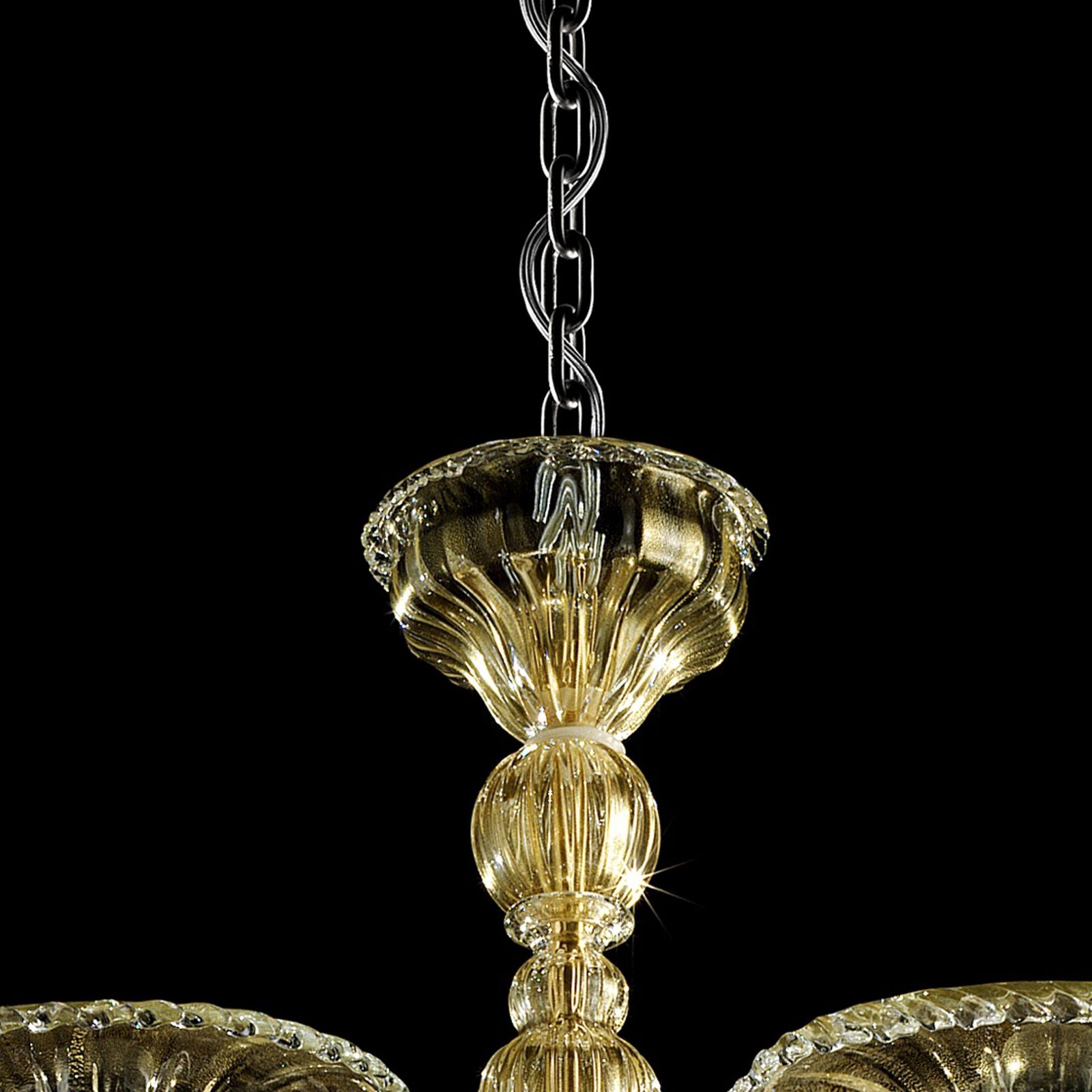Venetian Gold Chandelier With Big Leaves photo vinterior