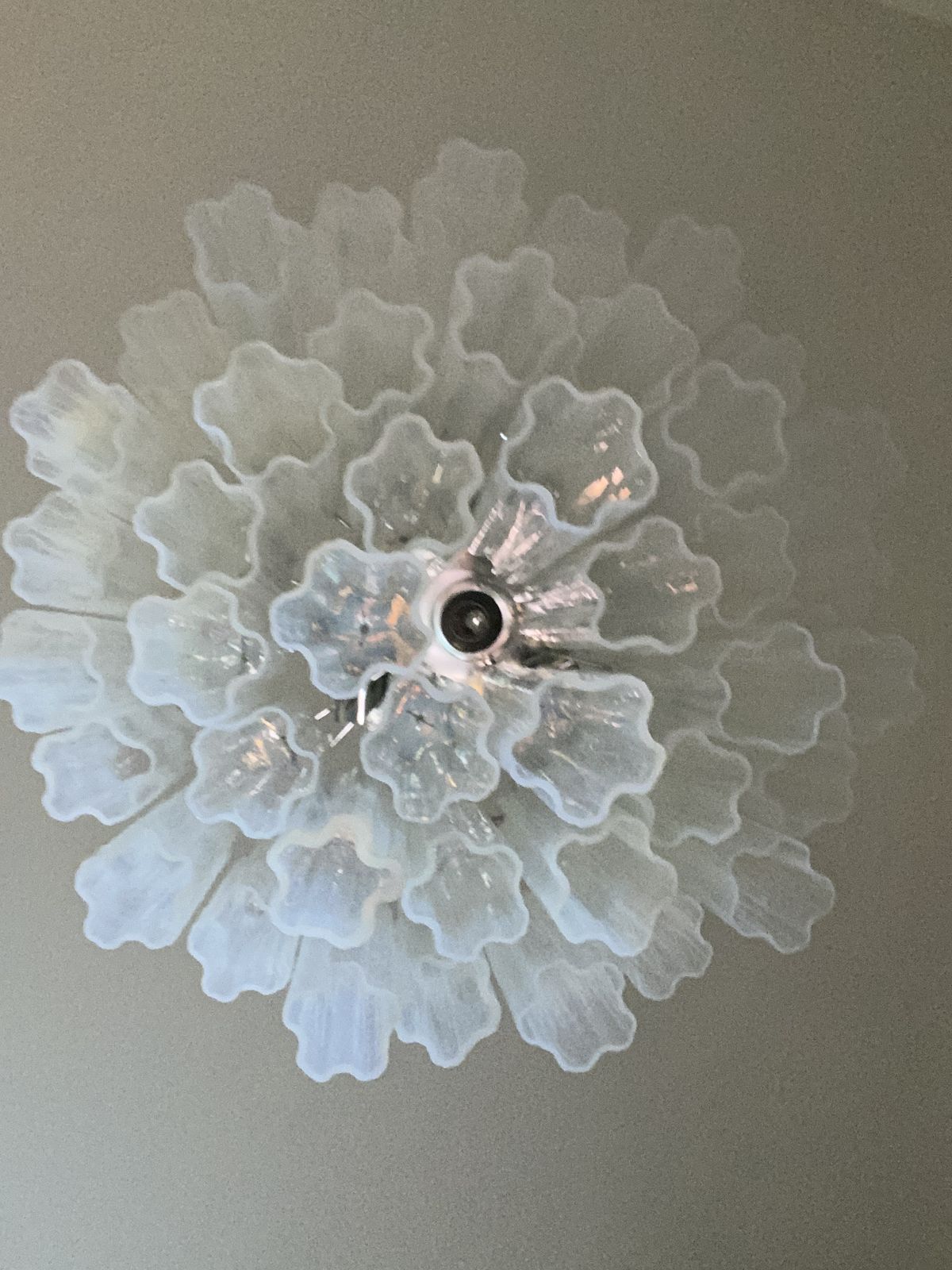 Contemporary Opal “Tronchi” Murano Glass Chandelier In Venini Style photo furniture