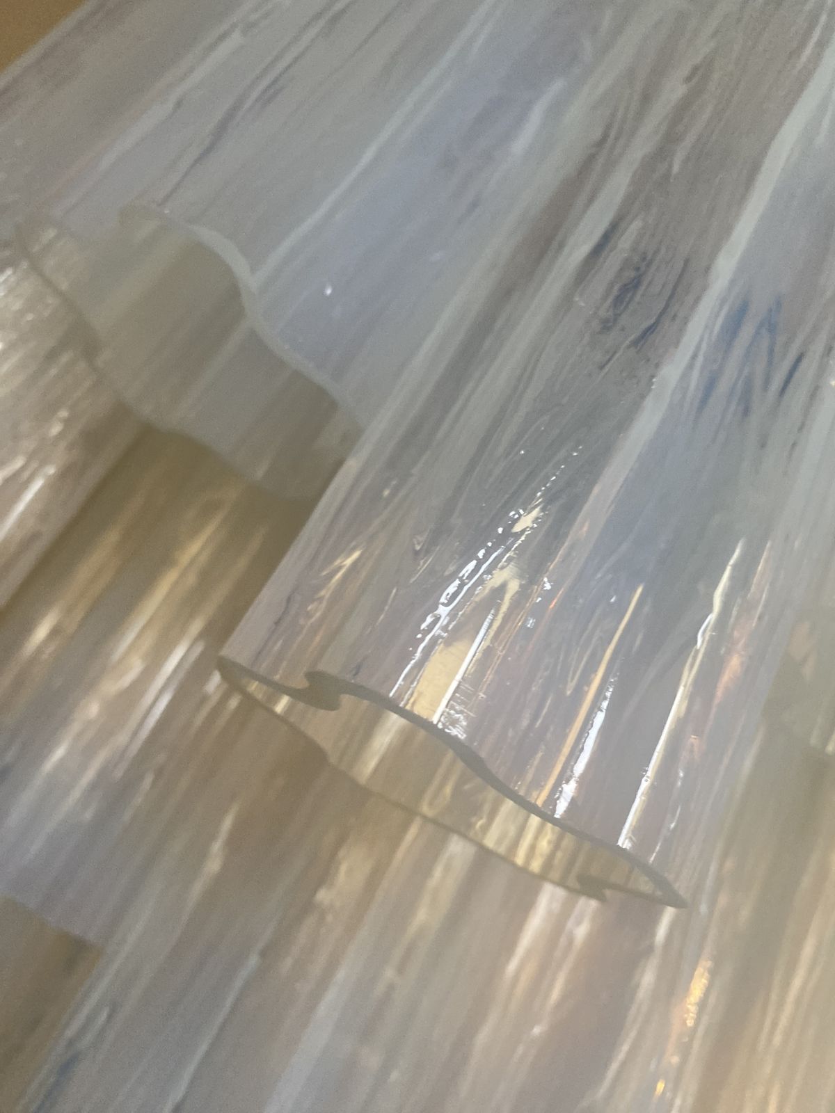 Contemporary Opal “Tronchi” Murano Glass Chandelier In Venini Style photo for sale