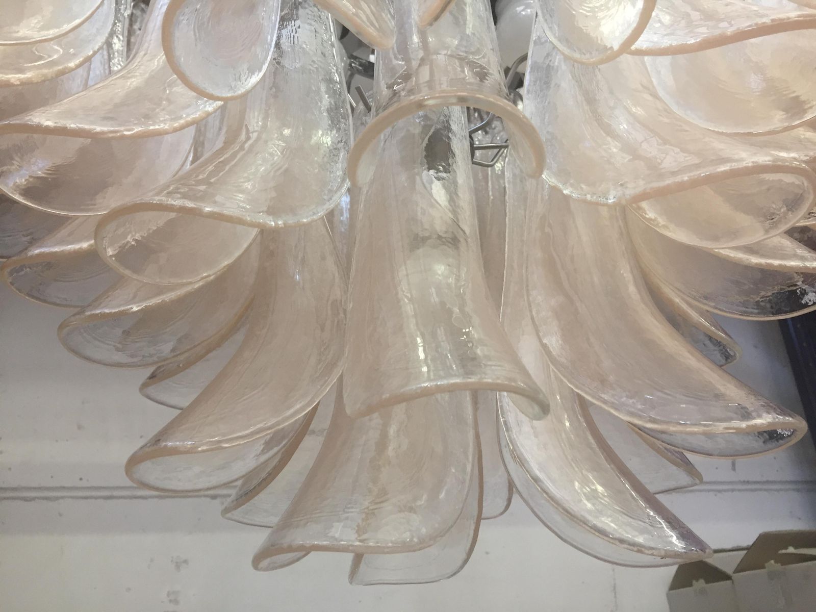Monumental Murano Glass Selle Light Pink Italian Sputnik Chandelier photo buy