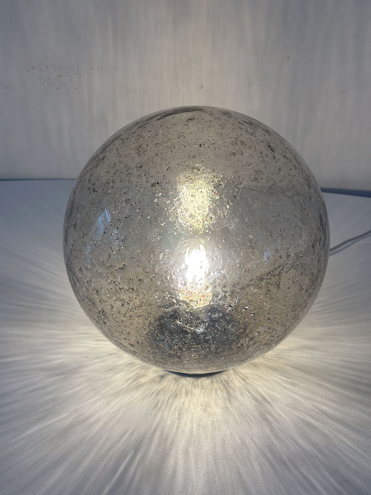 Italian Table Lamp Murano Glass By Simoeng In Clear And Fume' photo for sale