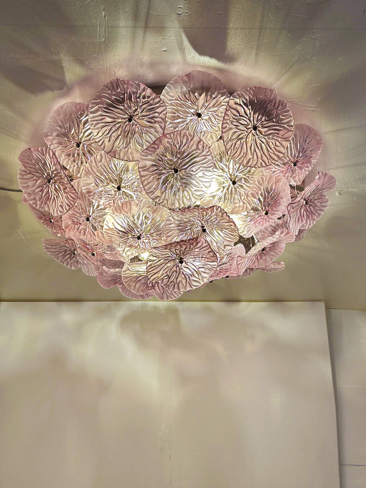 Contemporary Ametista Floral Murano Style Glass Flush Mount photo 6243.0