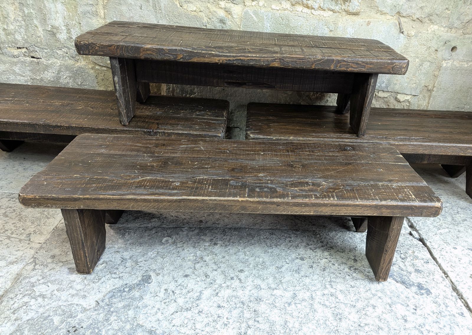4 X Retail Rustic Display Table Risers   Wood   Childrens Benches Monitor Stands photo furniture