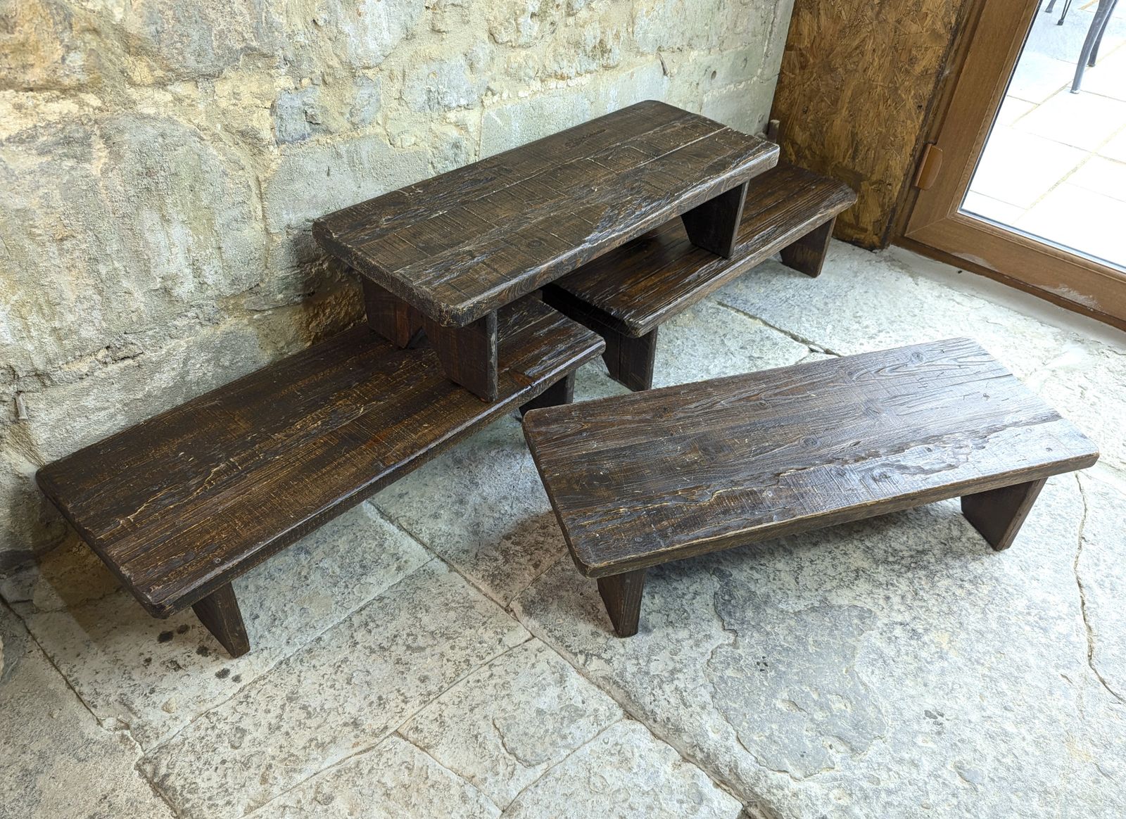 Furniture 4 X Retail Rustic Display Table Risers   Wood   Childrens Benches Monitor Stands photo