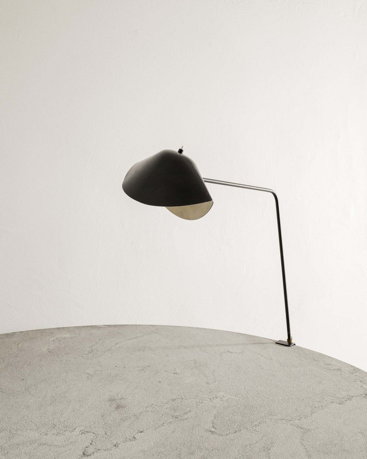 Original French Mid Century Black Agrafée Desk Clip Lamp Serge Mouille, 1950s