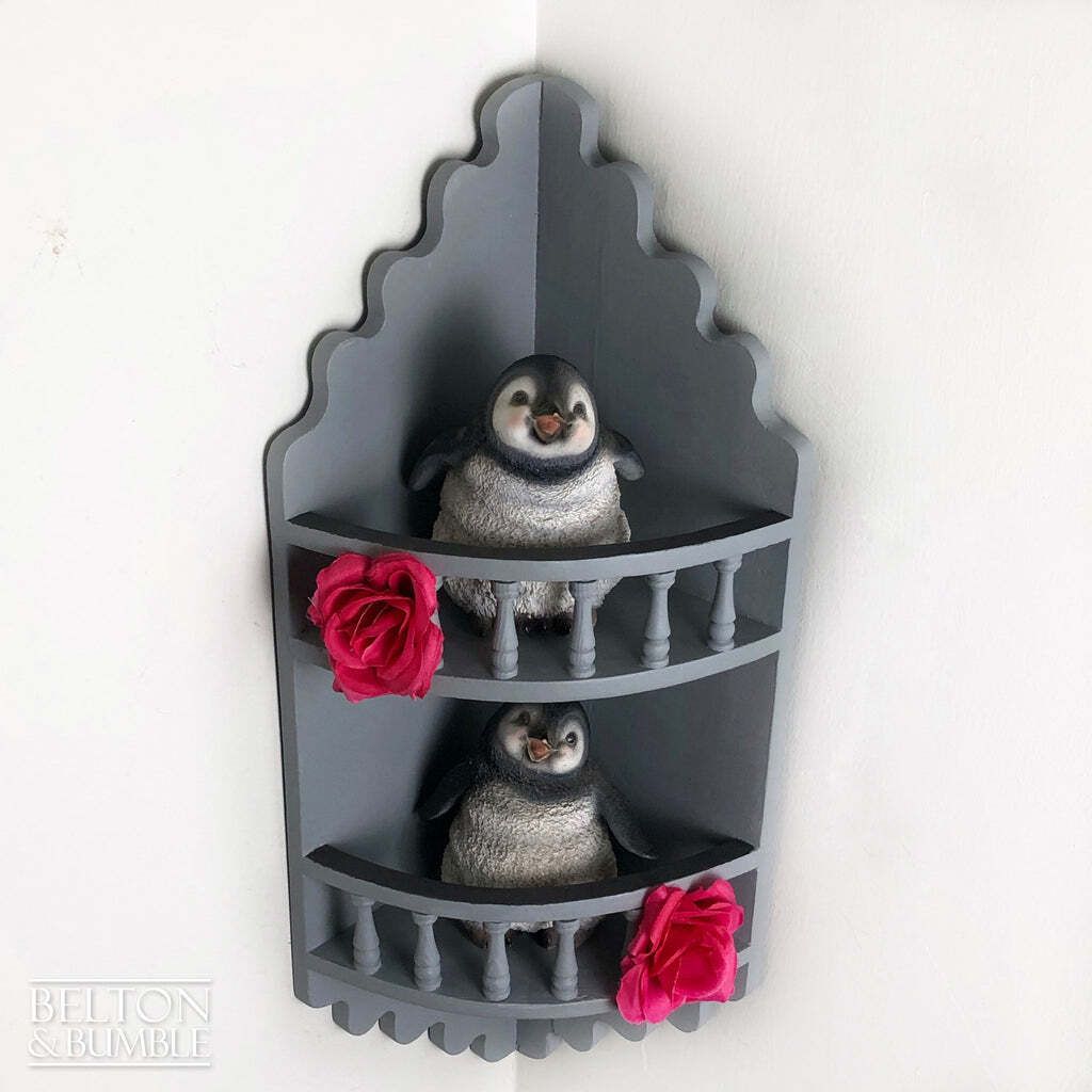 Rustic Decorative Corner Shelving In Grey photo Furniture