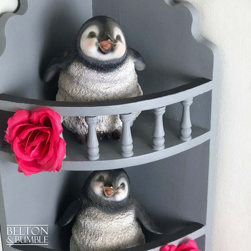 Rustic Decorative Corner Shelving In Grey photo vinterior