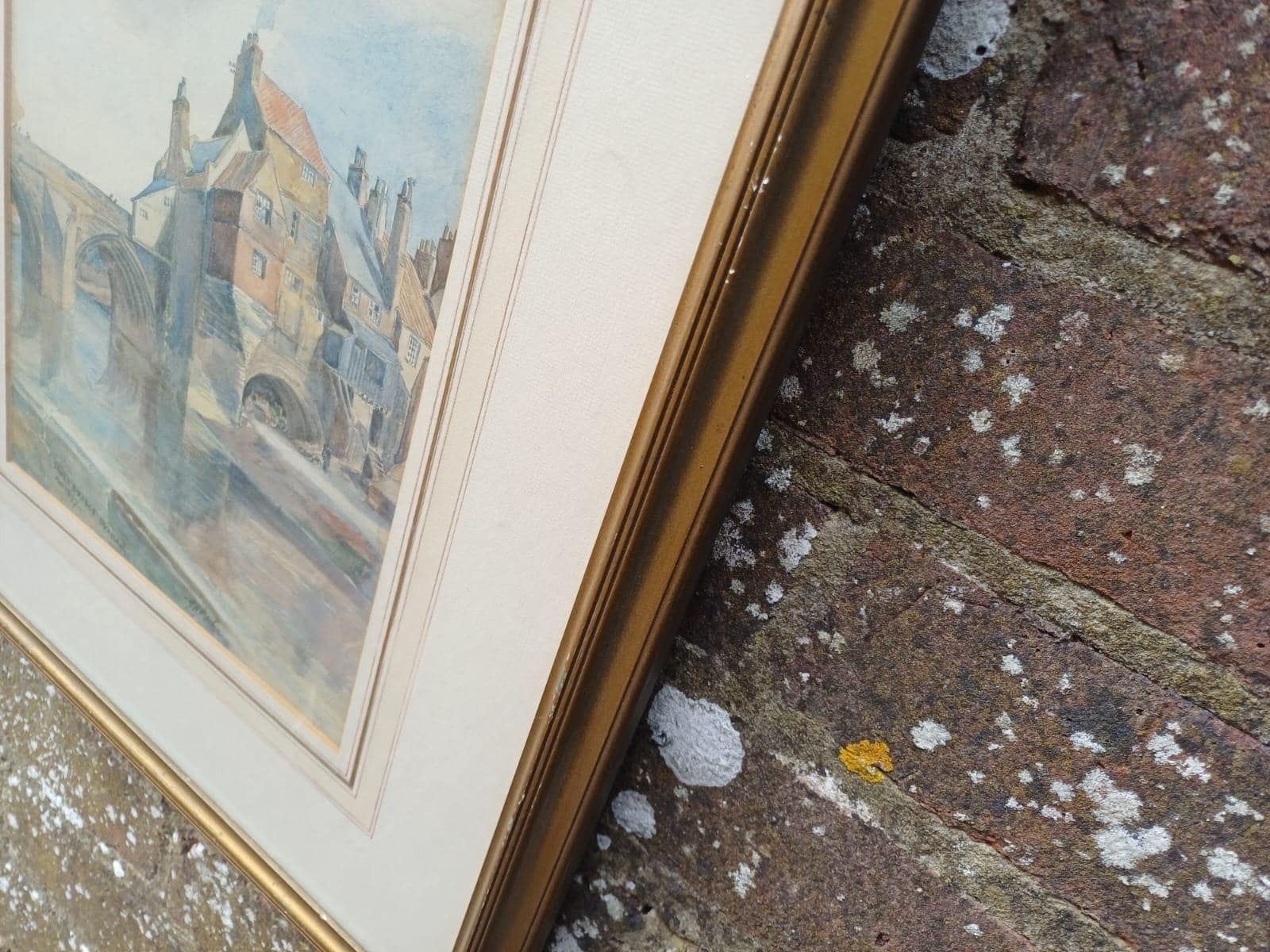 Original Antique Watercolour Of Elvet Bridge, Durham, Dated And Signed 1897   Wonderful Historic Depiction Of Durham, By G H Kitchin photo vintage