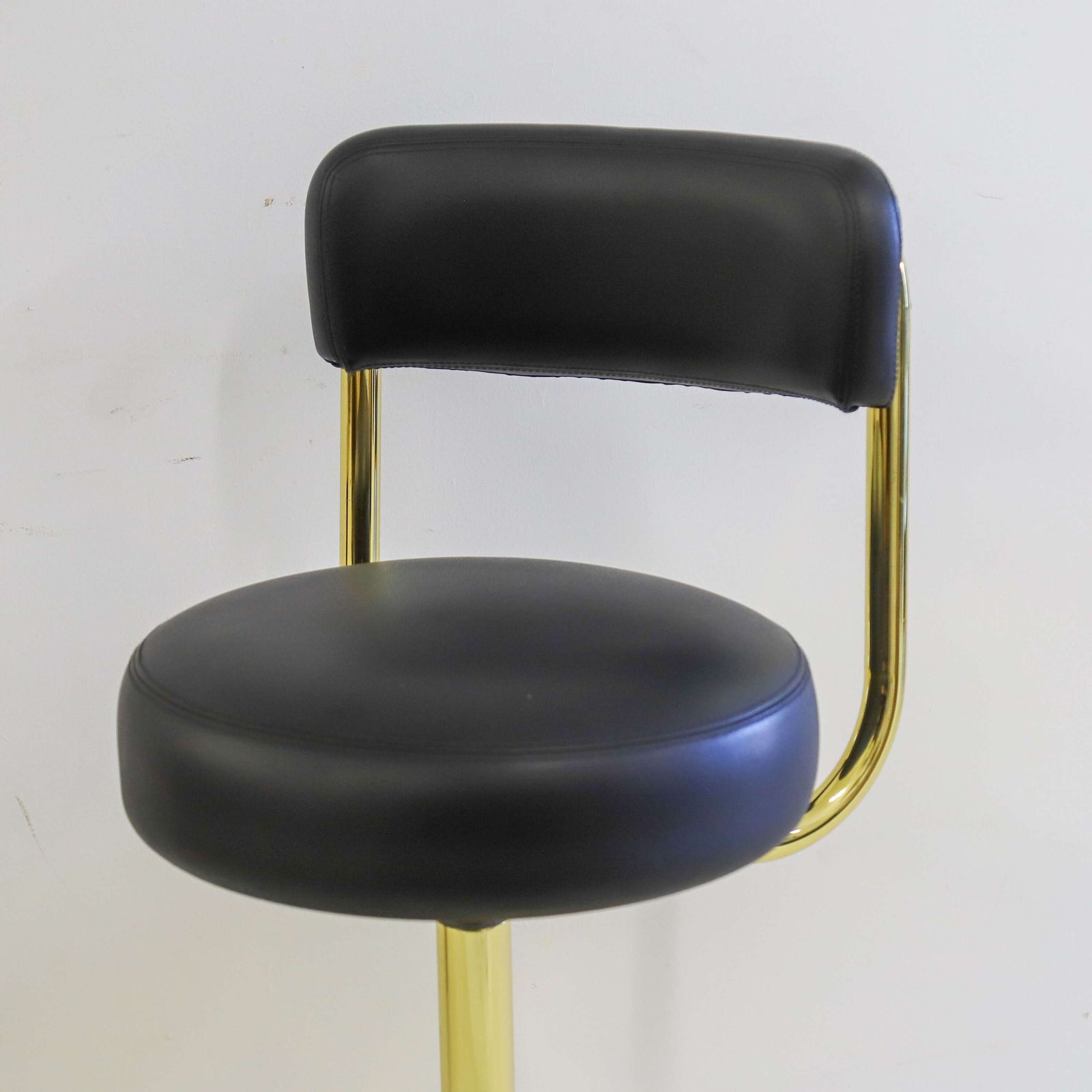 Gold Plated Swivel Bar Stool By Börje Johanson   1960s Scandinavian Design Classic photo for sale