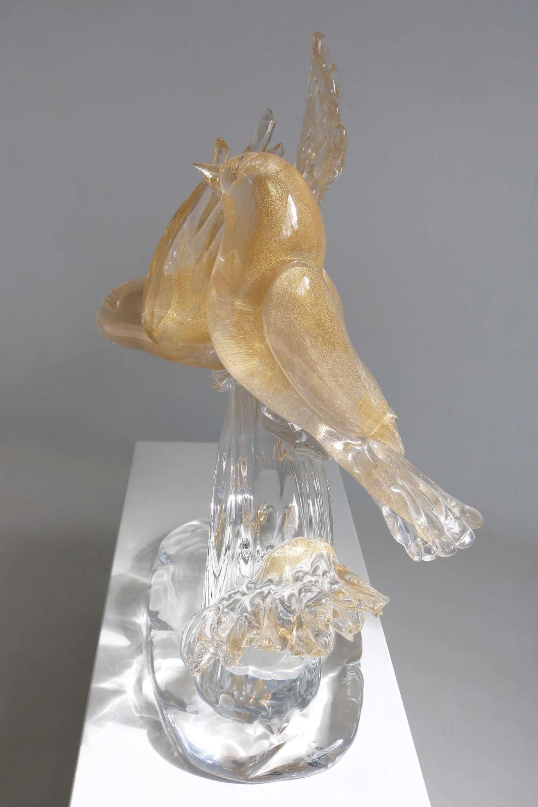 Elio Raffaeli Murano Italian Glass Birds – Hand Blown Sculpture With 24k Gold photo vinterior