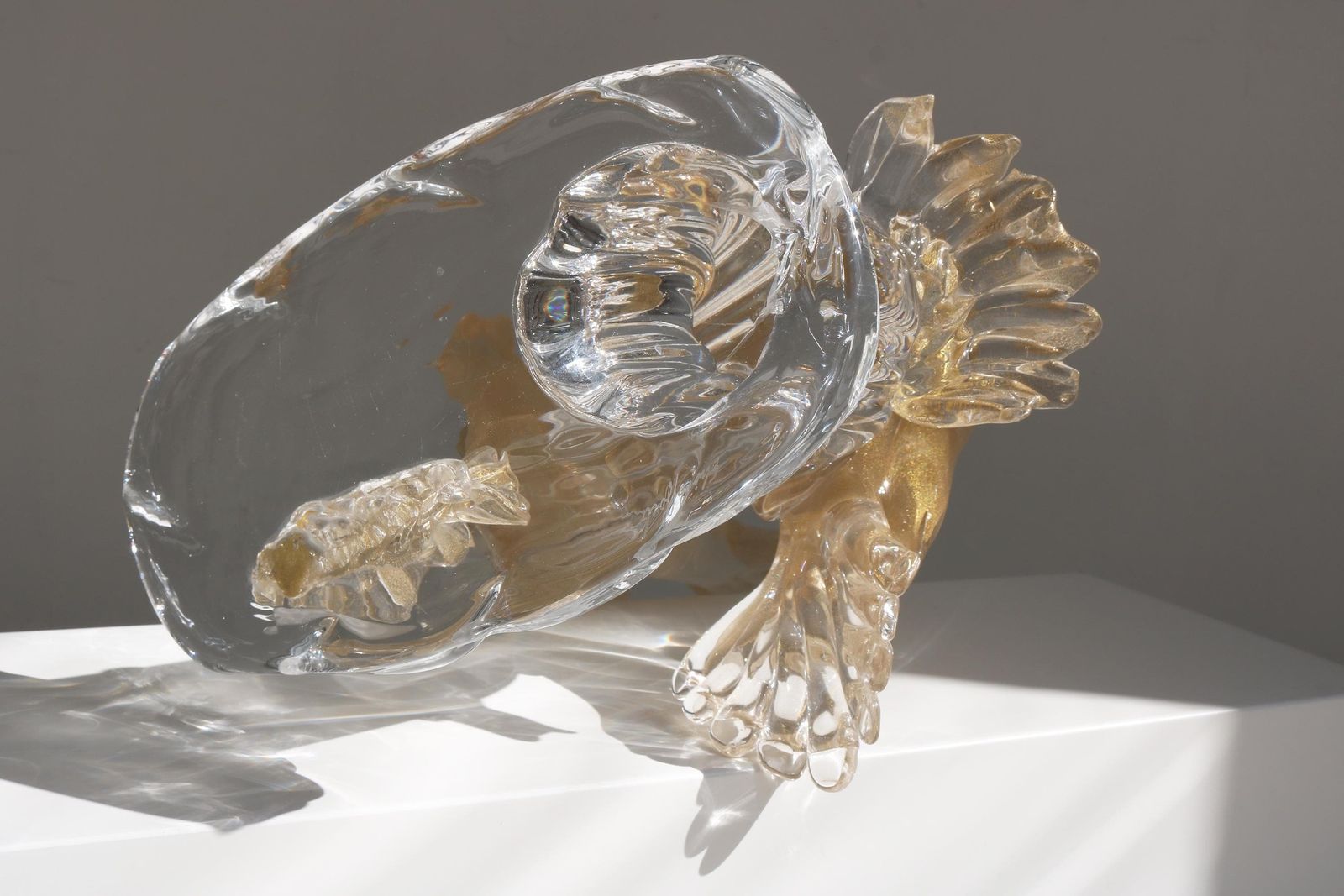 Elio Raffaeli Murano Italian Glass Birds – Hand Blown Sculpture With 24k Gold photo vintage