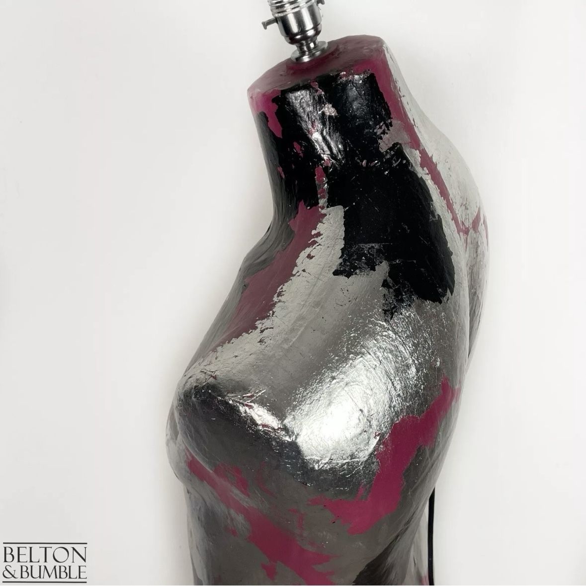 photo for sale Pink, Black And Silver Mannequin Floor Lamp With Stainless Steel Stand