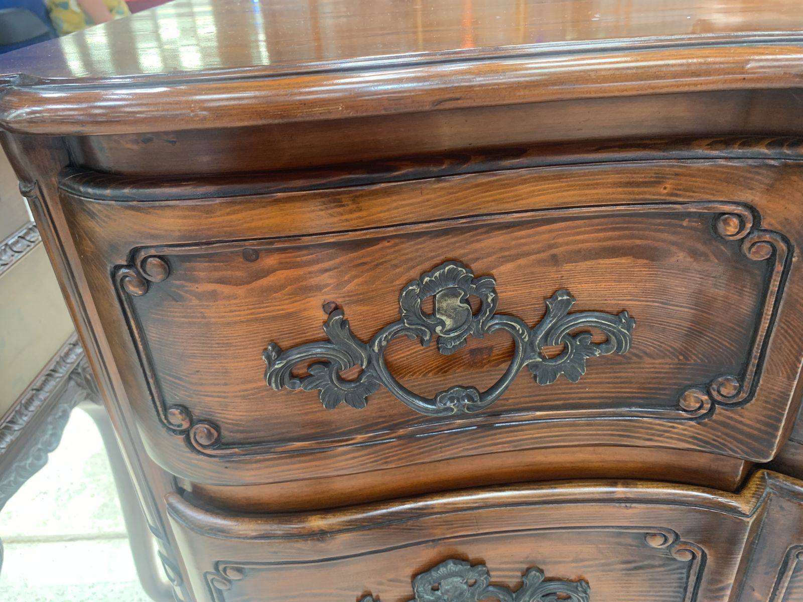 Stunning French Oak Chest Of 3 Drawers photo Furniture