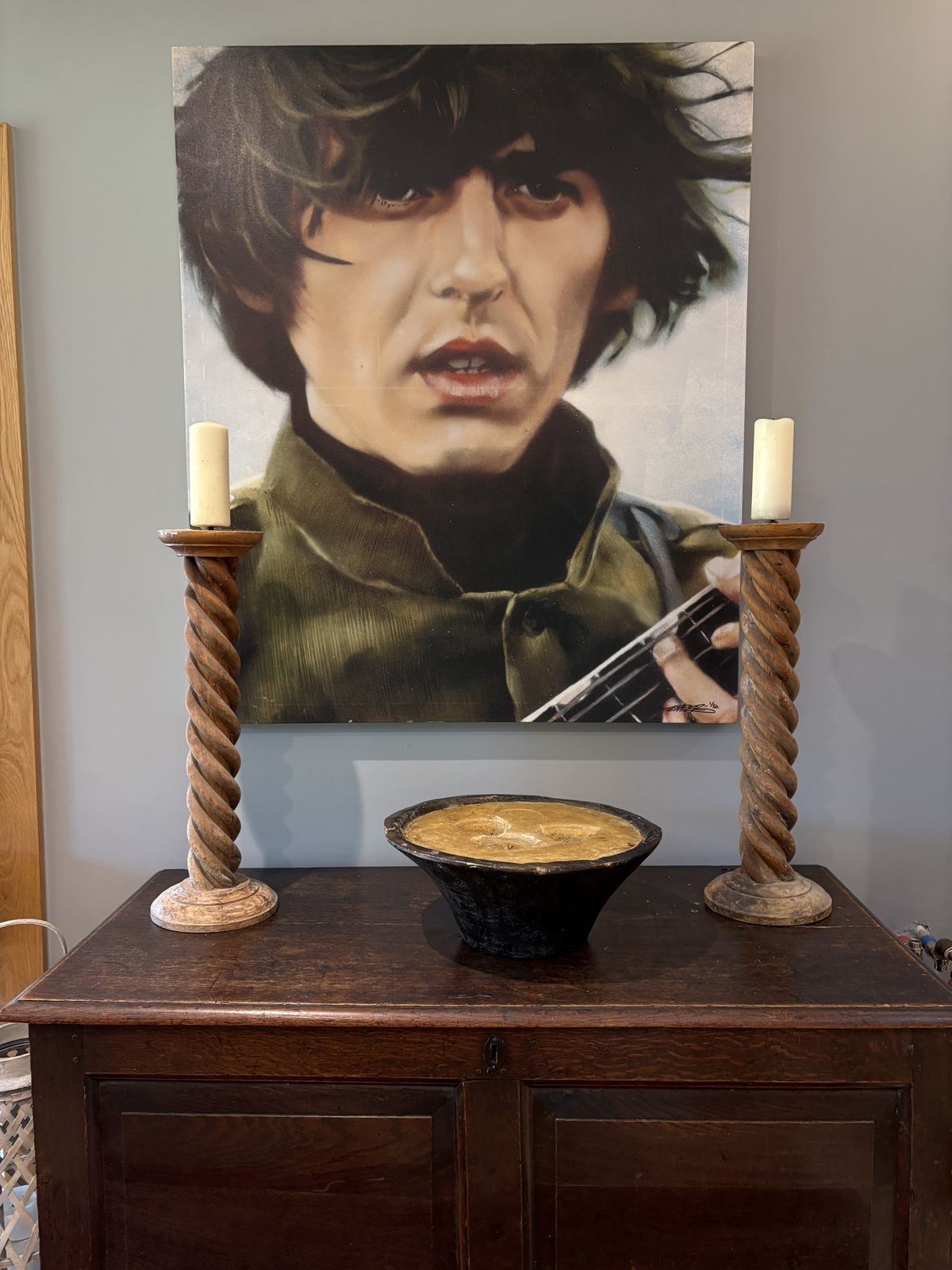 Large Canvas Of George Harrison By Temper (Aaron Bird) – Renowned Uk Graffiti Artist photo furniture