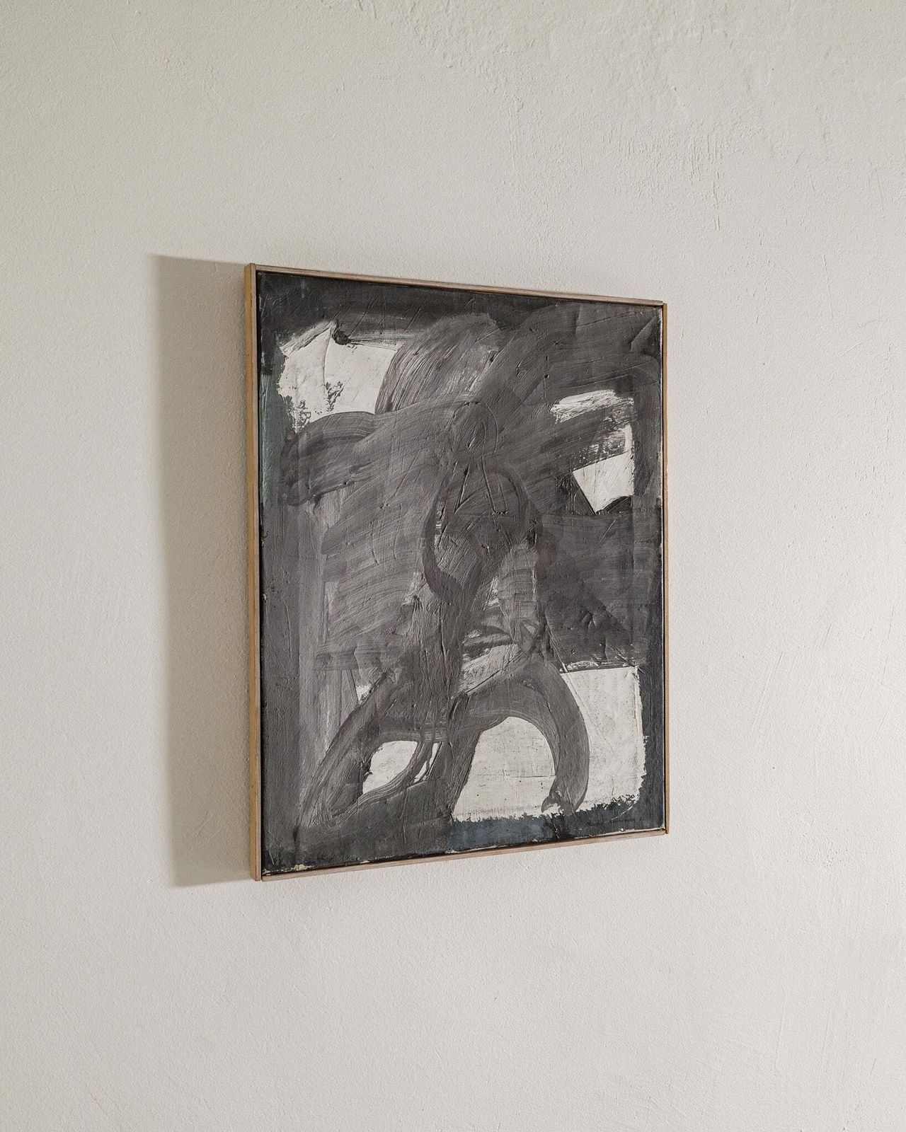 Vintage Swedish Abstract Oil On Canvas Artwork Painting By Bertil Berntsson, 1962 photo furniture