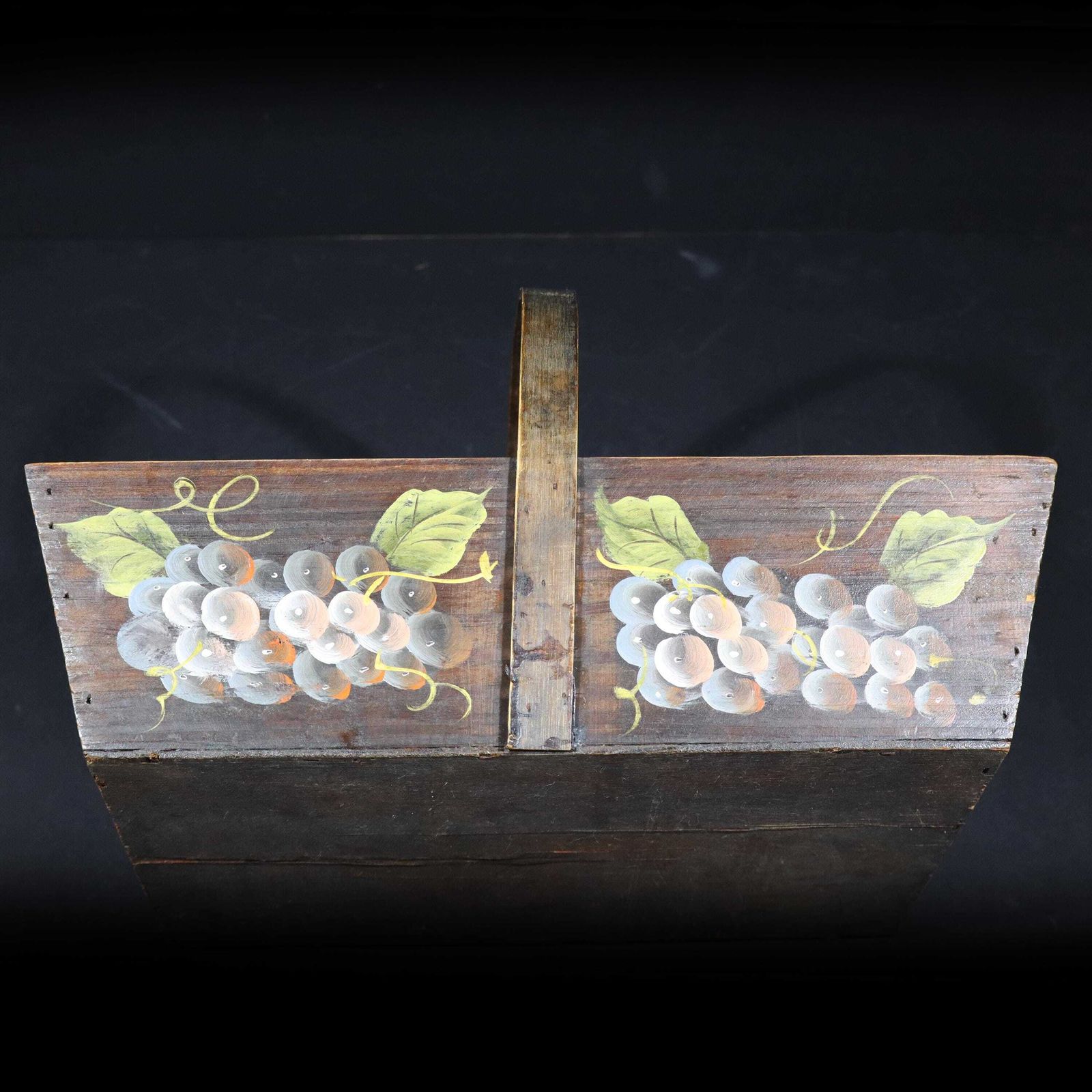 Antique Farmhouse Harvesting Basket French Rustic Wood Gardening Trug photo Home Decor