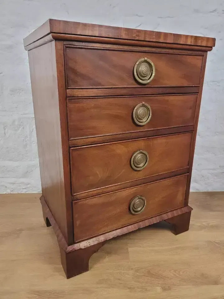 Regency Chest Of Drawers Brass Handles Mahogany Antique photo vinterior