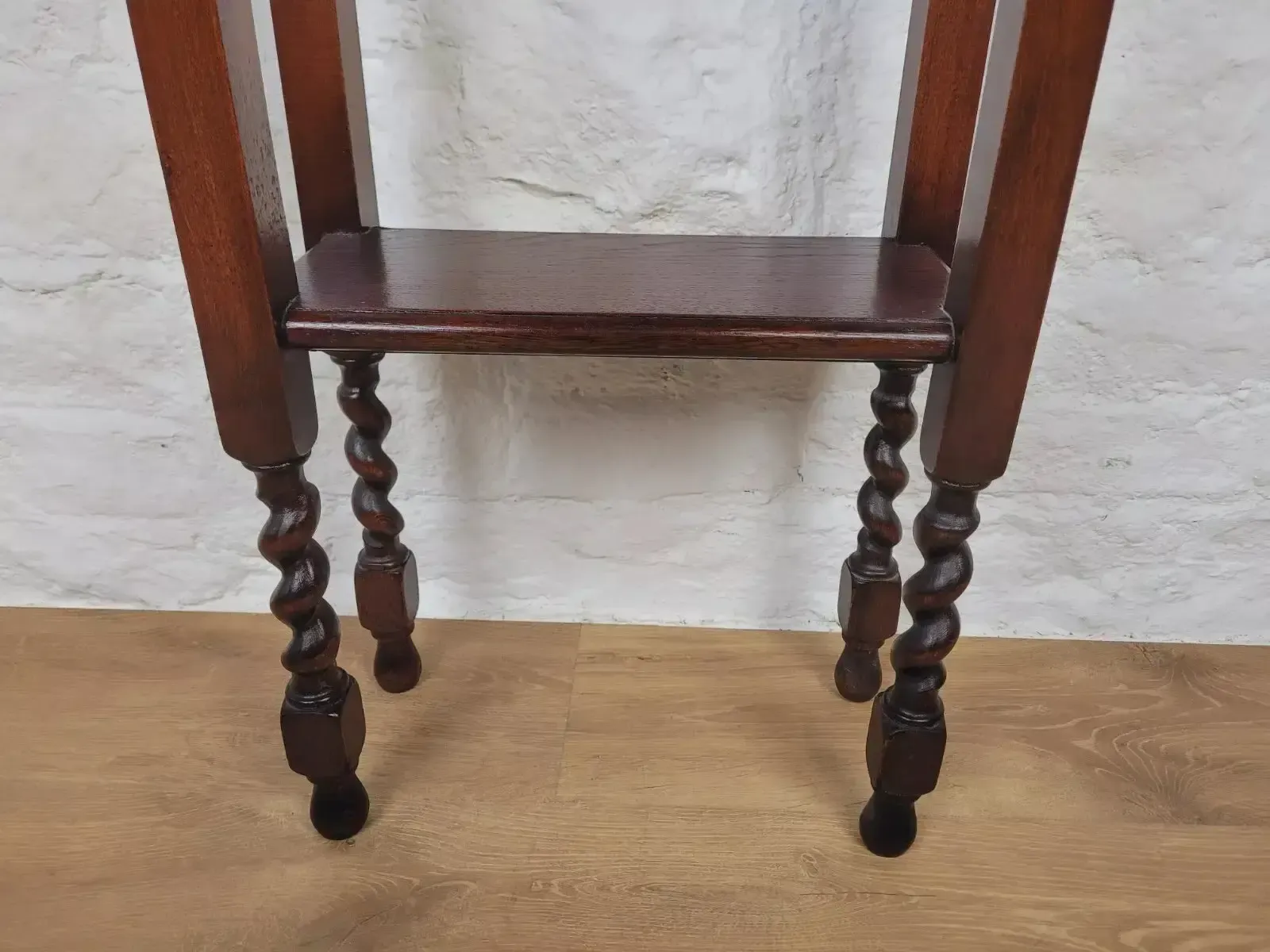 photo vintage Vintage Jardinere 1940's Carved Barley Twist Mahogany