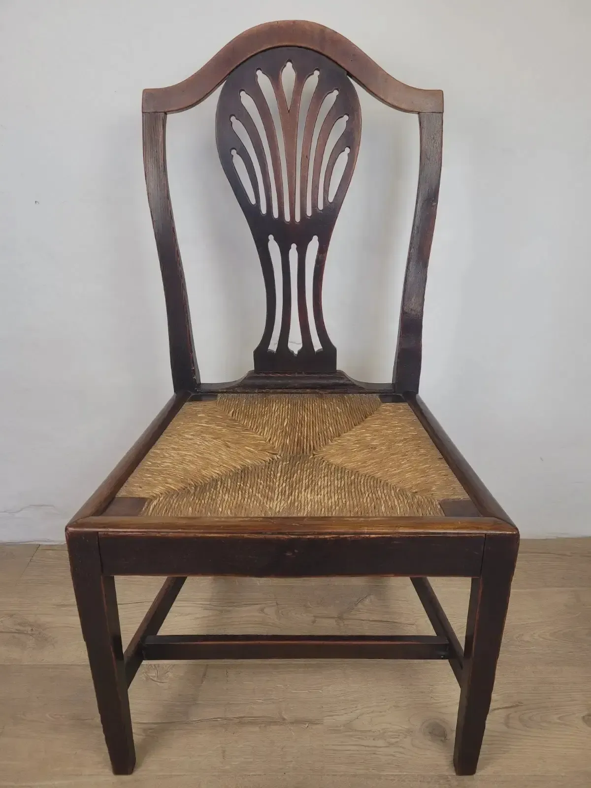 photo vinterior Country Side Chair Cane Pierced Back Antique 19th Century