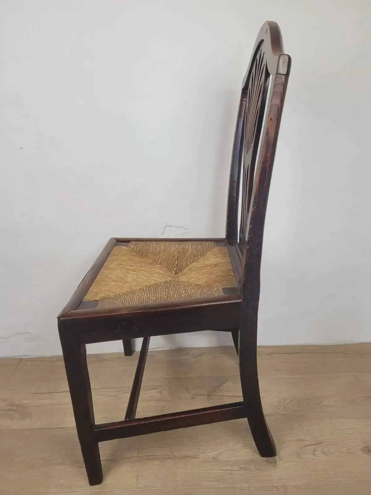 photo vintage Country Side Chair Cane Pierced Back Antique 19th Century