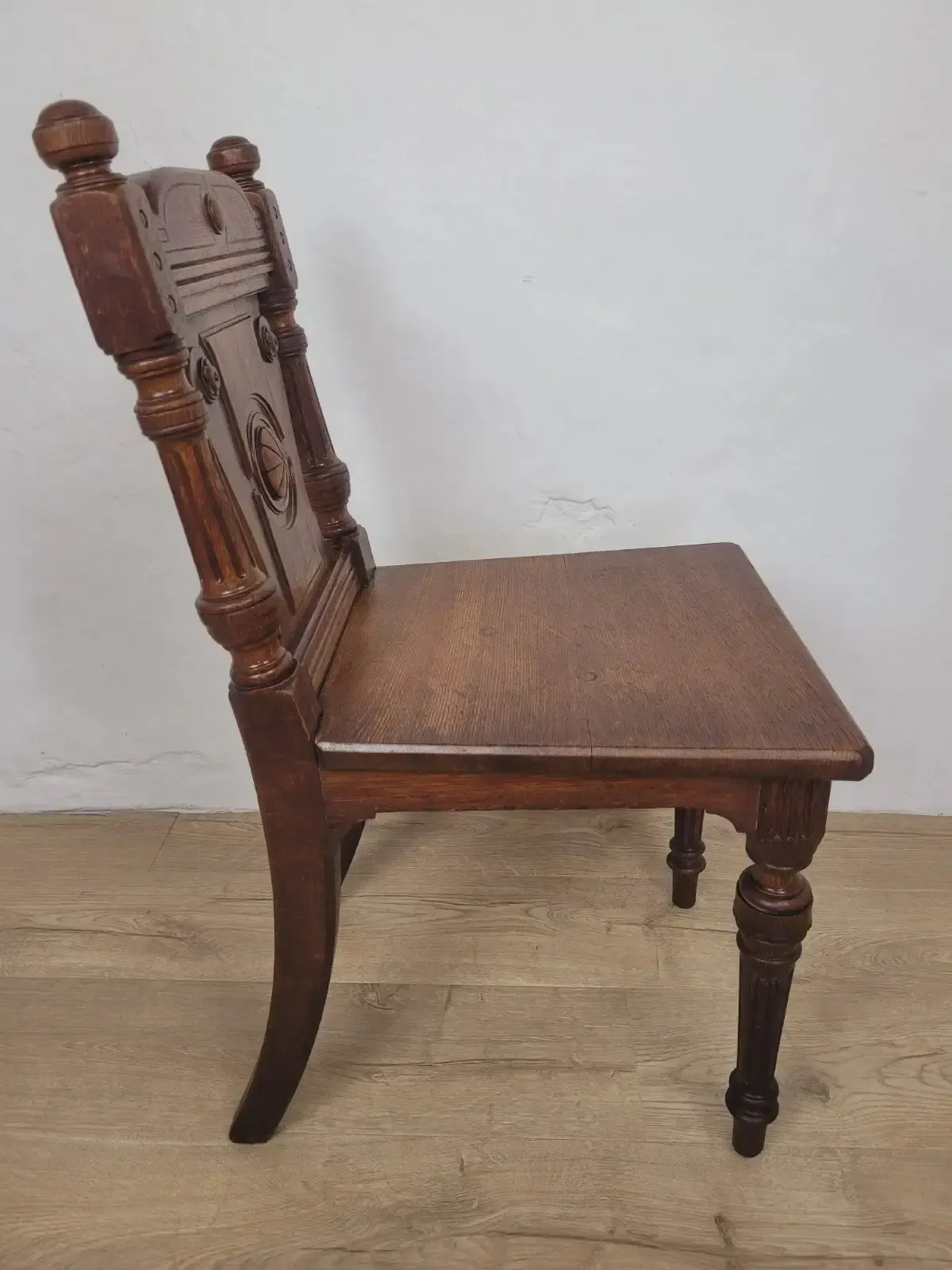 photo vinterior Victorian Hall Chair Oak Carved 19thc Antique English