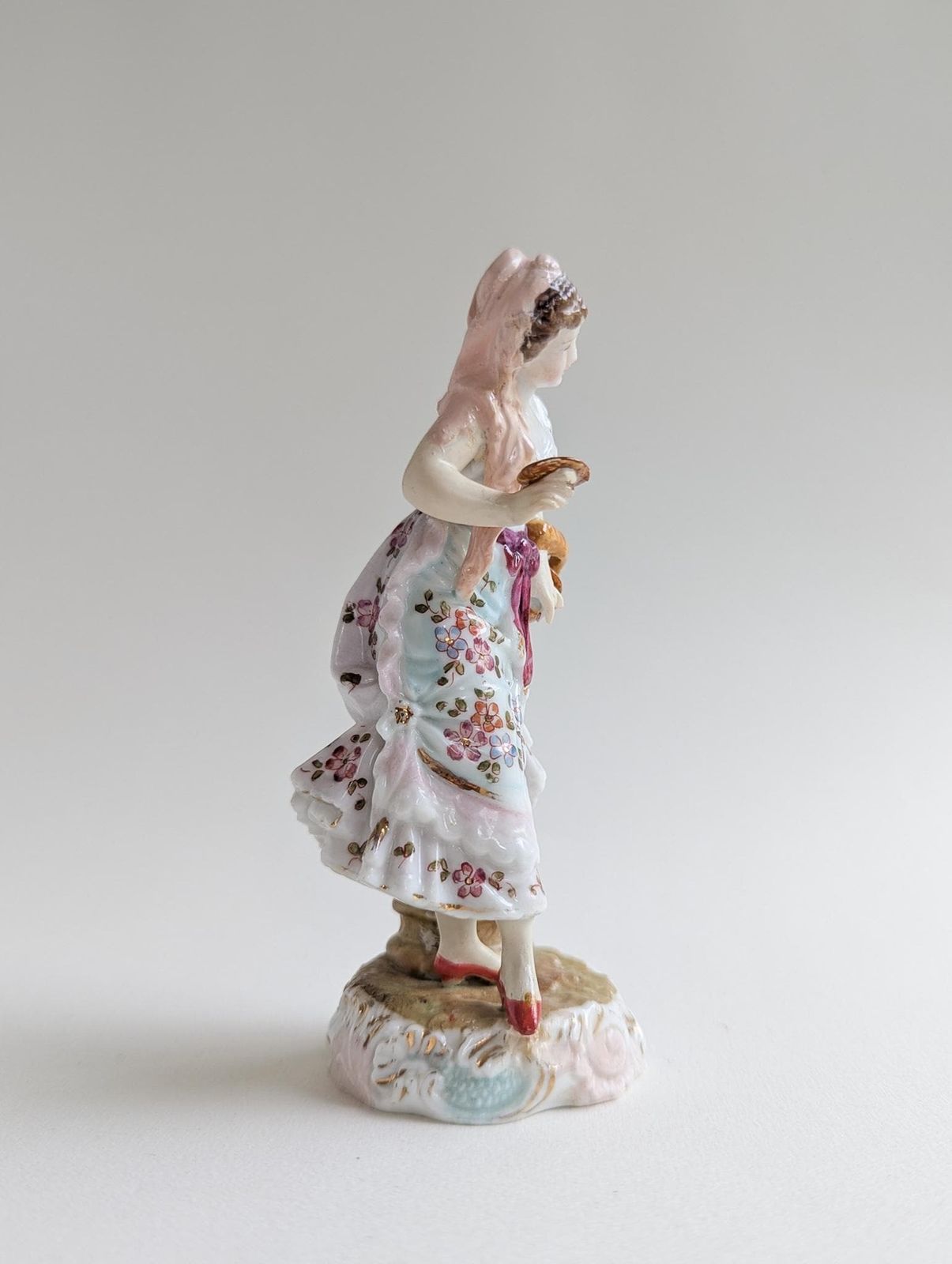 1880s Triebner, Ens & Eckert Figurine Of Woman Gathering Mushrooms, Highly Collectable Antique German Porcelain Figurine photo buy