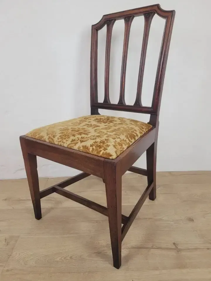 Victorian Dining Chairs Set 3 Carved Floral Upholstery 19thc photo vinterior