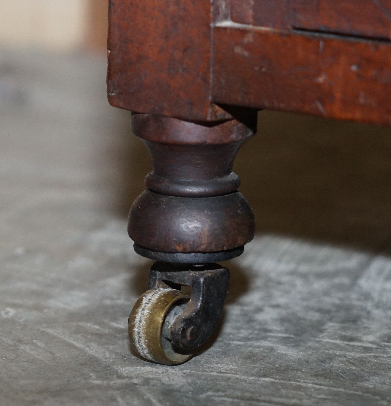 Rare Fine Antique Early Victorian Military Campaign Writing Slope Davenport Desk photo Furniture