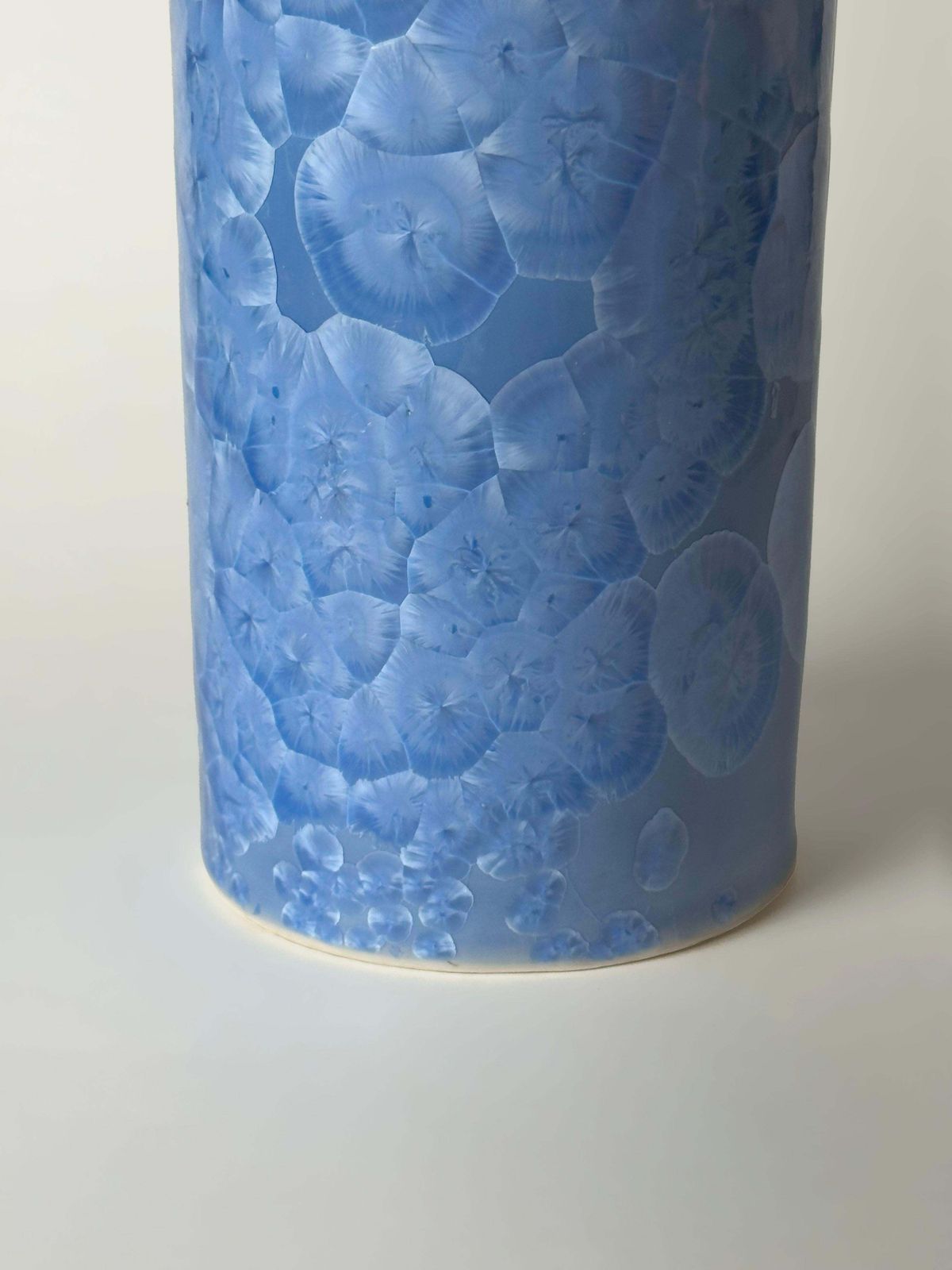 Chinese Monochrome Cornflower Blue Spill Vase With Crystalline Glaze, Circa 1970 photo Home Decor