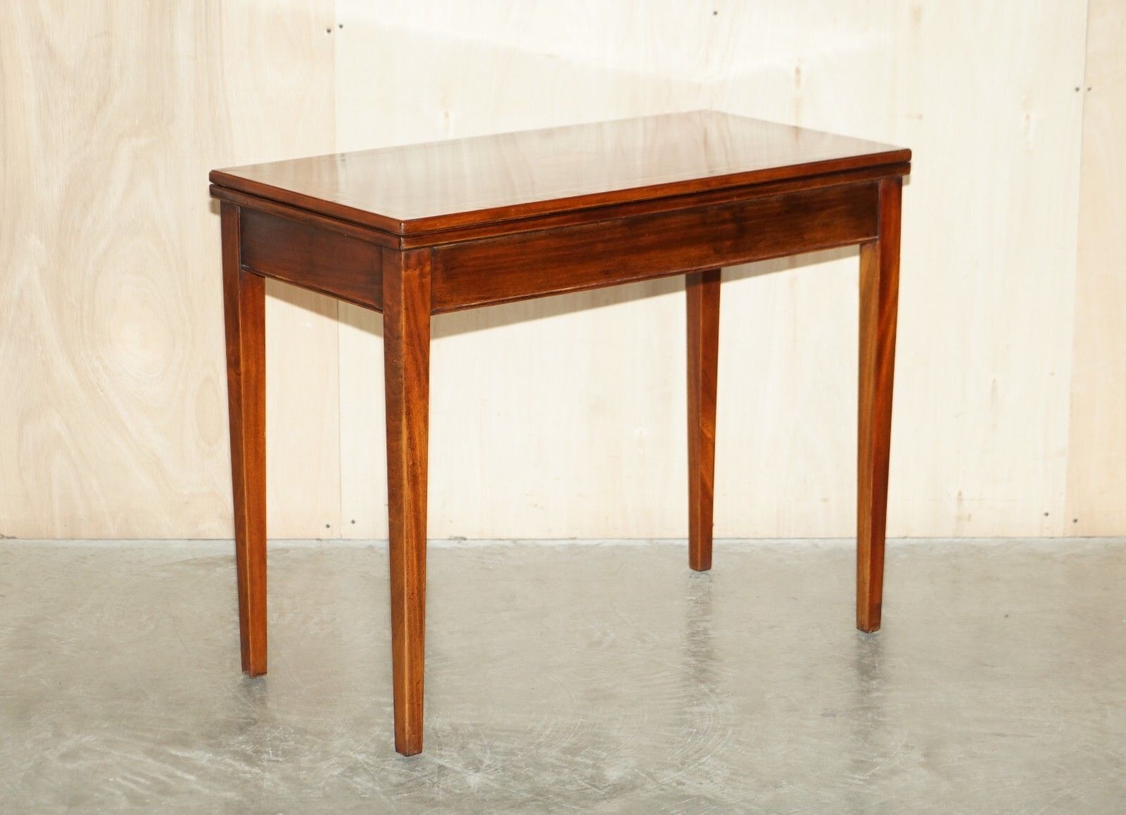 Fine Antique Sheraton Burr & Burl Walnut Card Games Table With Satinwood Detail photo furniture