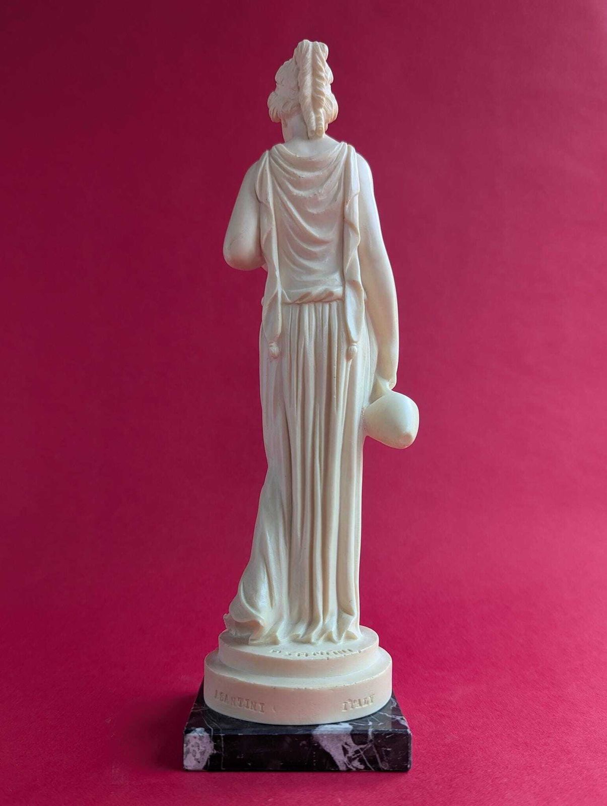 Vintage Italian Goddess Figurine, 1960s Neoclassical Amilcare Santini Statue, Alabaster And Marble Base photo buy
