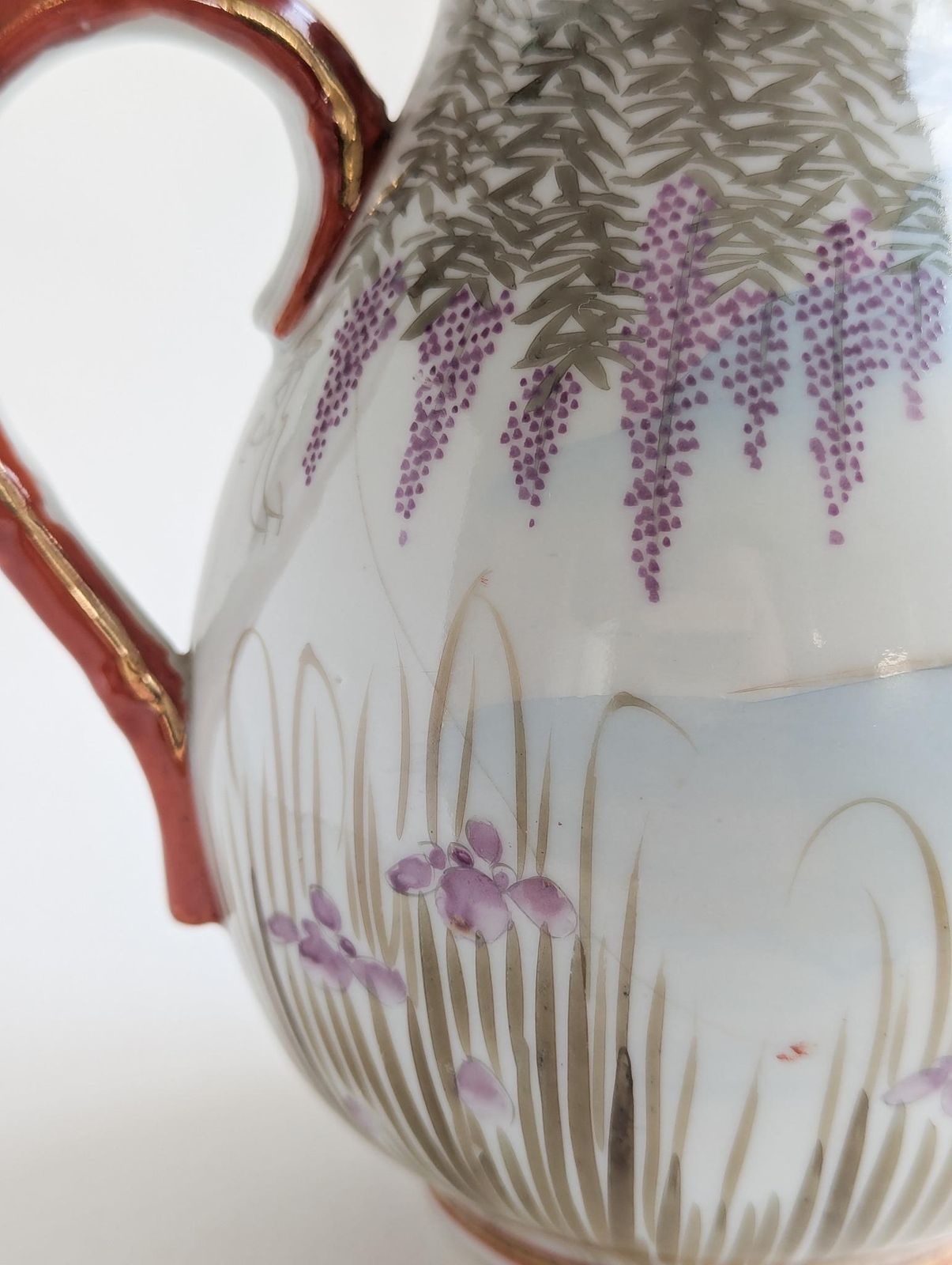 Vintage Kutani Teapot And Sugar Bowl, Hand Painted Japanese Geisha Tea Set photo Home Decor