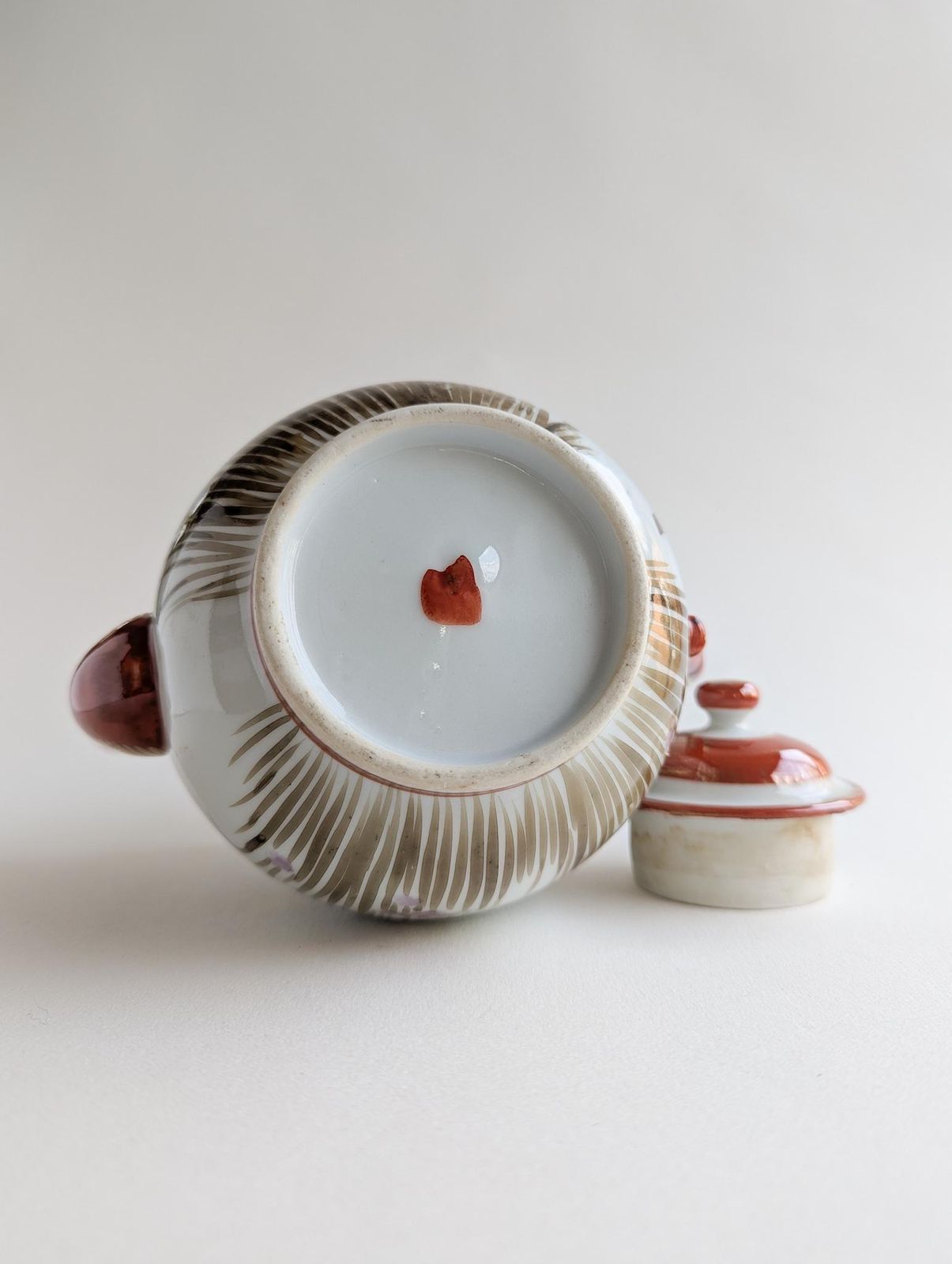 photo for sale Vintage Kutani Teapot And Sugar Bowl, Hand Painted Japanese Geisha Tea Set
