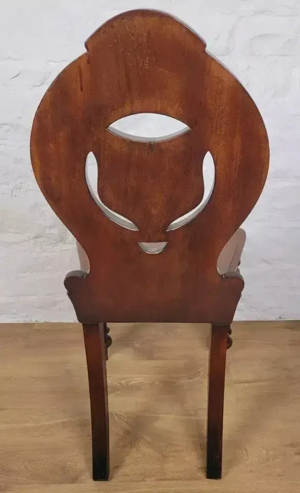 photo furniture Georgian Hall Chair Shield Back Circa 1860 Carved English Postage Available