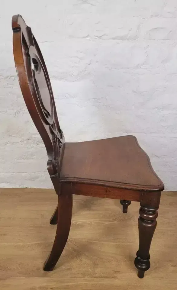 photo for sale Georgian Hall Chair Shield Back Circa 1860 Carved English Postage Available