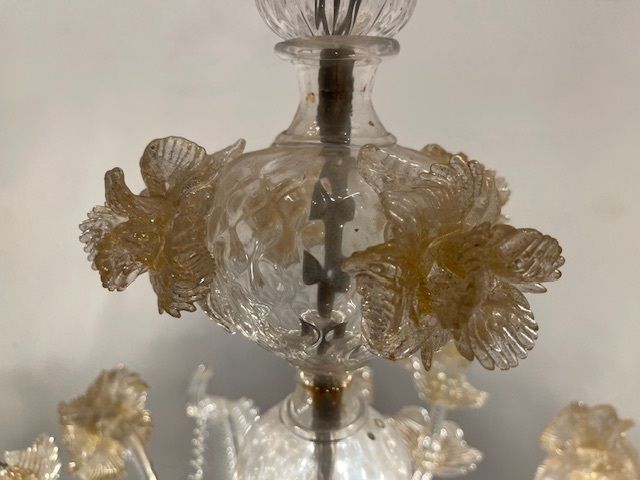 Large Venetian Murano Glass Chandelier 1960’s photo vintage