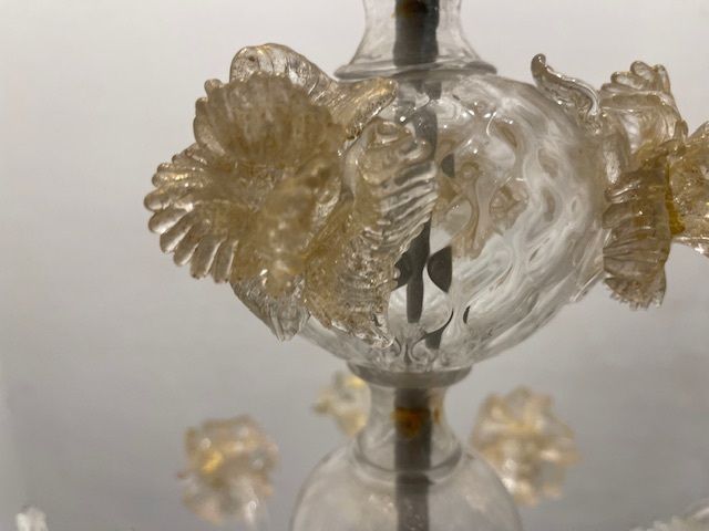Lighting Large Venetian Murano Glass Chandelier 1960’s photo