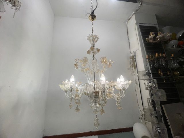 photo buy Large Venetian Murano Glass Chandelier 1960’s