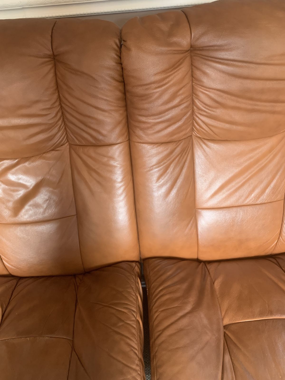 200.0 Ekornes Stressless 2 Seater Brown Tan Leather Sofa photo
