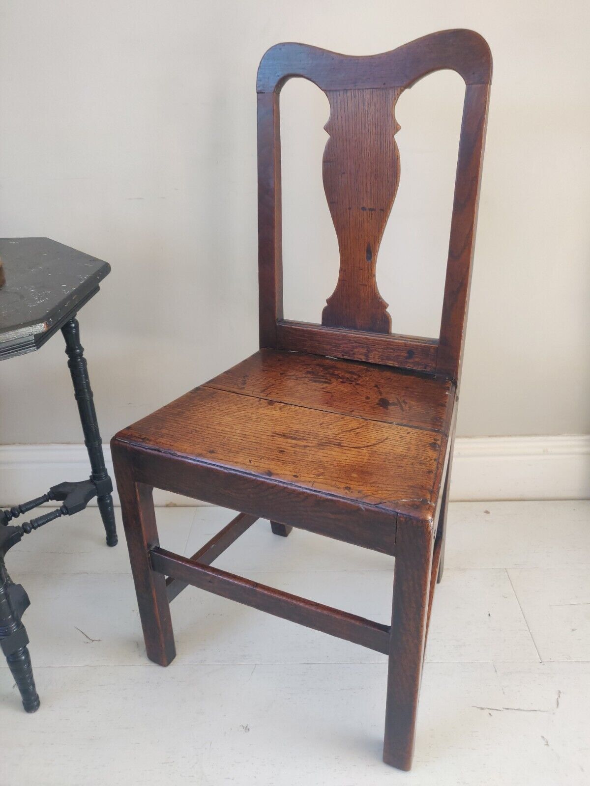 Hall Chair Oak Country 1900s Splatback Farmhouse Antique Postage Available photo furniture